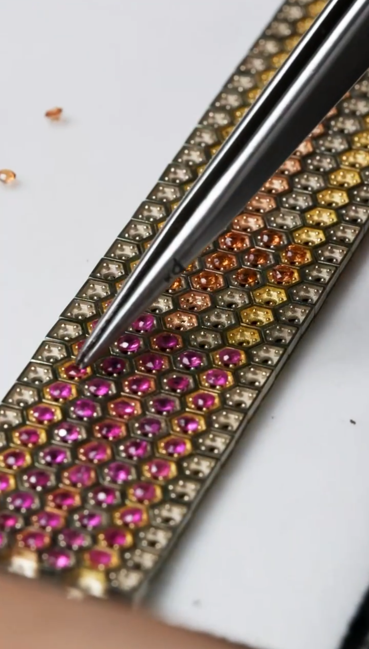 7 Rows Rainbow Honeycomb Bracelet