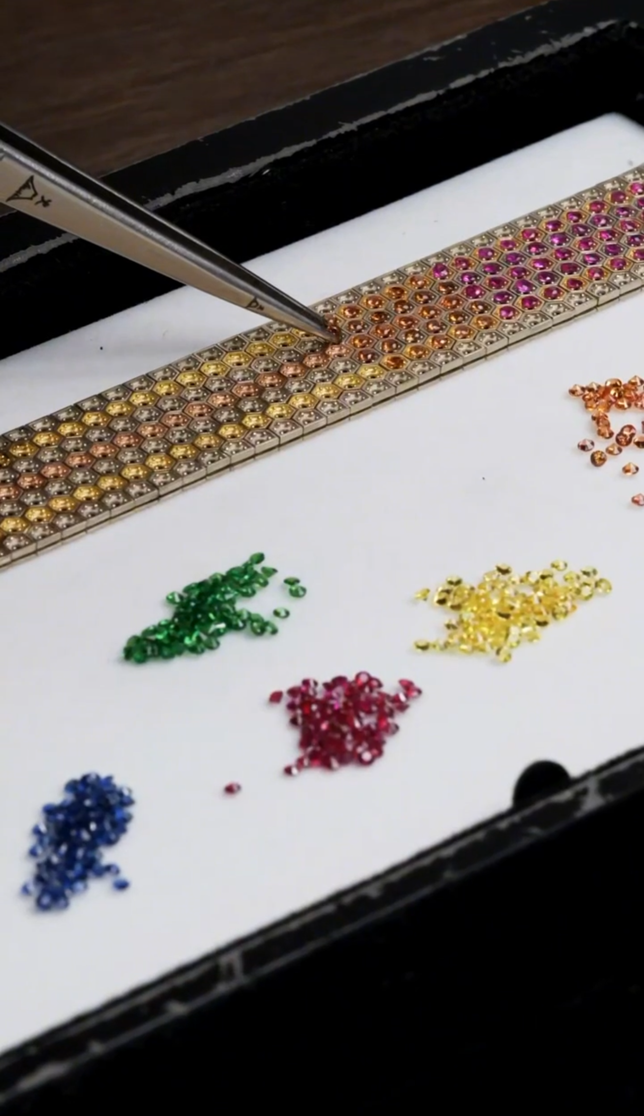 7 Rows Rainbow Honeycomb Bracelet